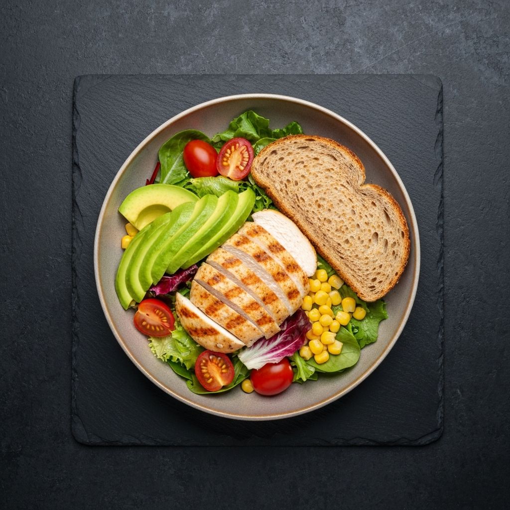 轻食沙拉配鸡胸肉